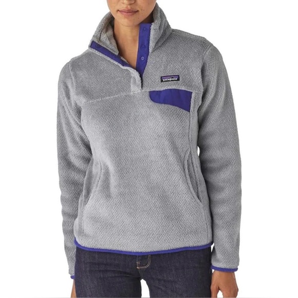 Patagonia Tops - Patagonia | Re-Tool Snap-T Fleece Pullover | Tailored Grey/Purple‎ | Size Medium